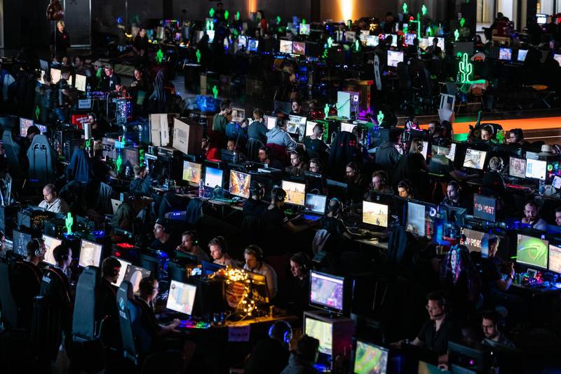 LEIPZIG, GERMANY - FEBRUARY 15: Participants sit at a computer monitor to play a video game at the 2019 DreamHack video gaming festival on February 15, 2019 in Leipzig, Germany. The three-day event brings together gaming enthusiasts, mainly from German-speaking countries, for events including eSports tournaments, cosplay contests and a LAN party with 1,500 participants. (Photo by Jens Schlueter/Getty Images)