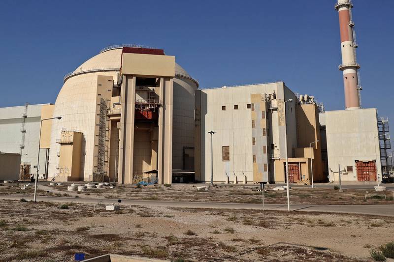 The Bushehr Nuclear Power Plant during a visit by Mr Raisi in October 2021. Iranian Presidency / AFP