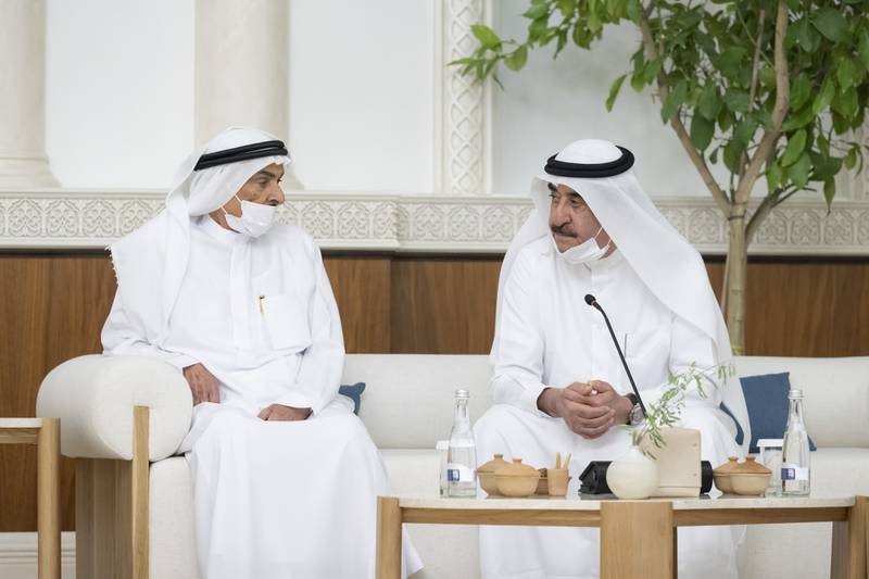 Sheikh Humaid and Sheikh Saud attend the meeting.