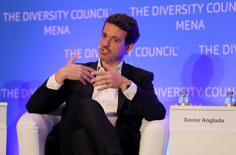 DUBAI ,  UNITED ARAB EMIRATES , JULY 3 – 2019 :- Xavier Anglada , managing director, Accenture’s digital and innovation lead in the Middle East, North Africa and Turkey speaking during the Launch of the Diversity Council MENA held at Emerald Palace Kempinski on Palm Jumeirah in Dubai. ( Pawan Singh / The National ) For Business. Story by Nada