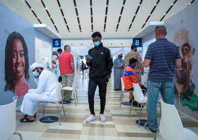 Abu Dhabi, United Arab Emirates, January 12, 2021. SEHA Vaccination Centre at the Abu Dhabi Cruise Terminal area.Victor Besa/The NationalSection:  NAReporter:  Shireena Al Nowais