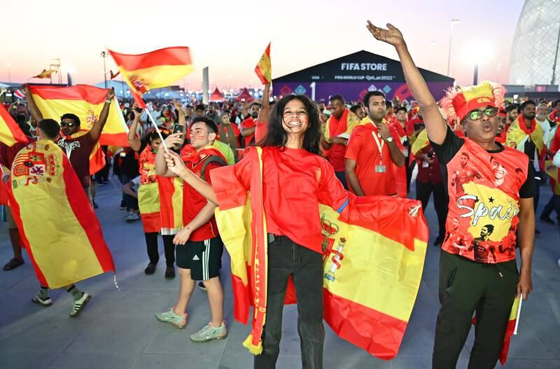 Fans enjoy the build-up to the Spain v Costa Rica match. EPA