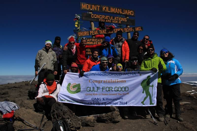 Expeditions to Kilimanjaro are among the many events organised by the UAE-based group. Photo: Gulf for Good