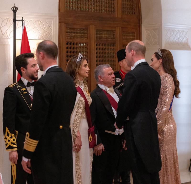 Queen Rania and Catherine, Princess of Wales both wore tiaras for the royal wedding. Photo: Royal Hashemite Court