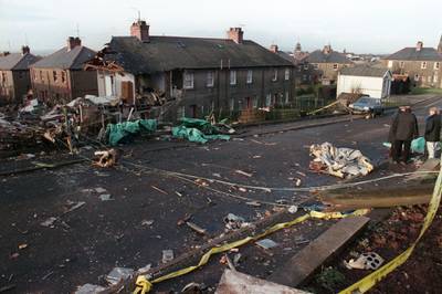 Devastation caused by the explosion over Lockerbie.