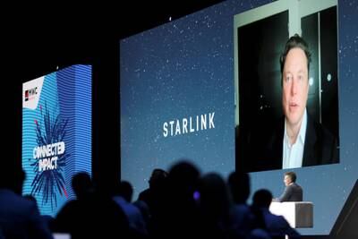 SpaceX founder and Tesla chief executive Elon Musk addresses the Mobile World Congress in Barcelona, Spain. Reuters