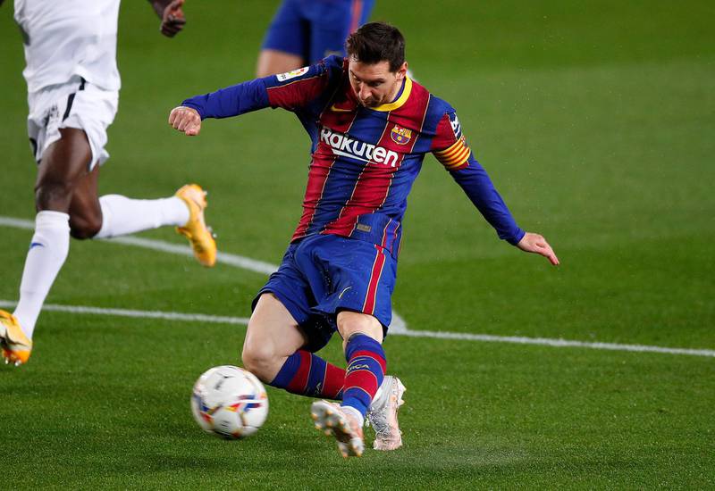 Lionel Messi scored twice against Getafe at Camp Nou. Getty