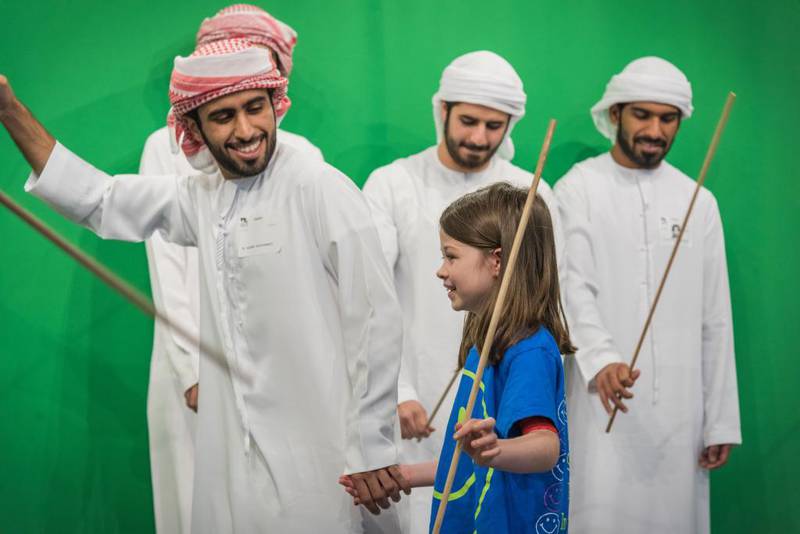 Thirteen UAE students visit children at a paediatric hospital in the US. Courtesy Children’s National Medical Center and the Sheikh Zayed Institute for Pediatric Surgical Innovation