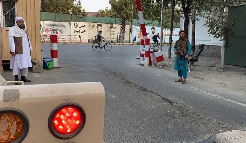 A vehicle checkpoint at the entrance to the Green Zone, where most of the embassies in Kabul are situated. EPA