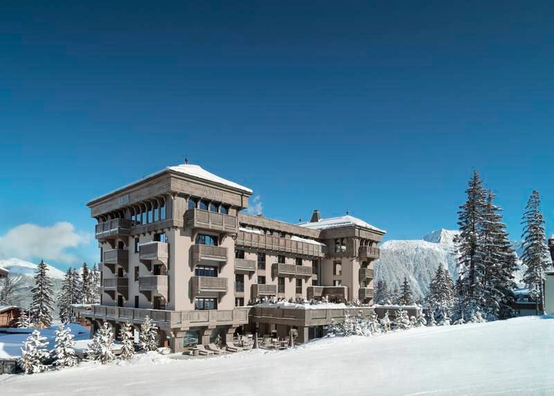 The chateau-style hotel sits on the edge of the pristine Bellecote ski piste. All photos: Aman