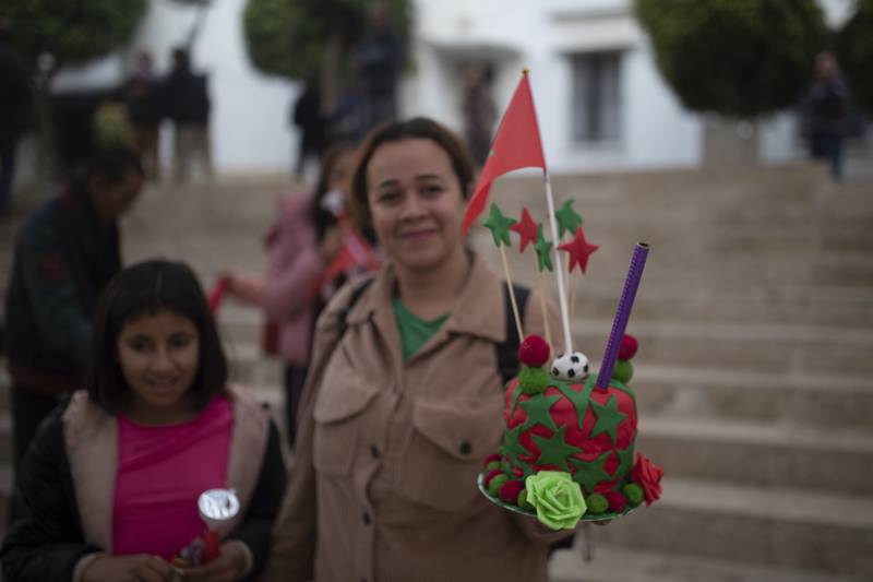 This Morroccan fan in Rabat celebrated with cake. AP