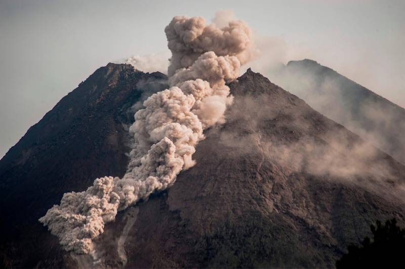 Mount Merapi, Indonesia’s most active volcano, spews rocks and gas for another day in Yogyakarta. AFP