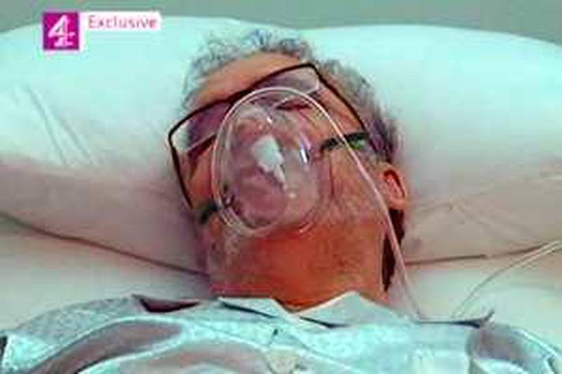 This TV grab taken on August 31, 2009 from the Channel Four news website shows Abdelbaset Ali Mohmet al-Megrahi in his hospital bed in Tripoli on August 30, 2009. Channel 4 News showed footage of Megrahi in a hospital bed wearing an oxygen mask and attached to a drip. Megrahi was released from a Scottish prison and repatriated to Libya on August 21 after serving just eight years for the 1988 bombing of a Pan Am jet over the Scottish town of Lockerbie, which killed 270 people. AFP PHOTO/CHANNEL FOUR <br />---  RESTRICTED TO EDITORIAL USE --- NO SALES --- *** Local Caption ***  697015-01-08.jpg