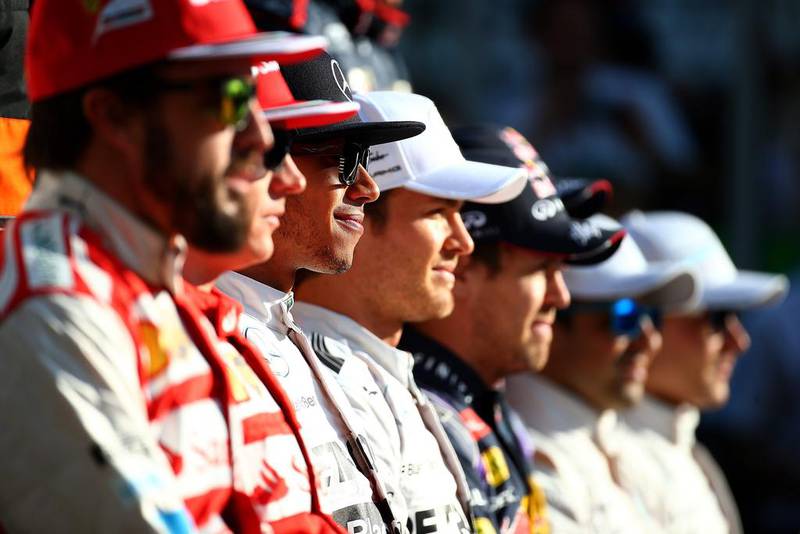 Another shot of the drivers' end of season photo. Mark Thompson / Getty Images 
