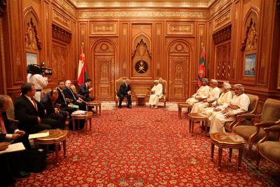 Sultan Qaboos meets with Mr. Netanyahu in Muscat. Reuters