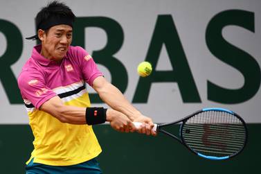 Kei Nishikori defeated Quentin Halys in straight sets in the French Open third round. AFP