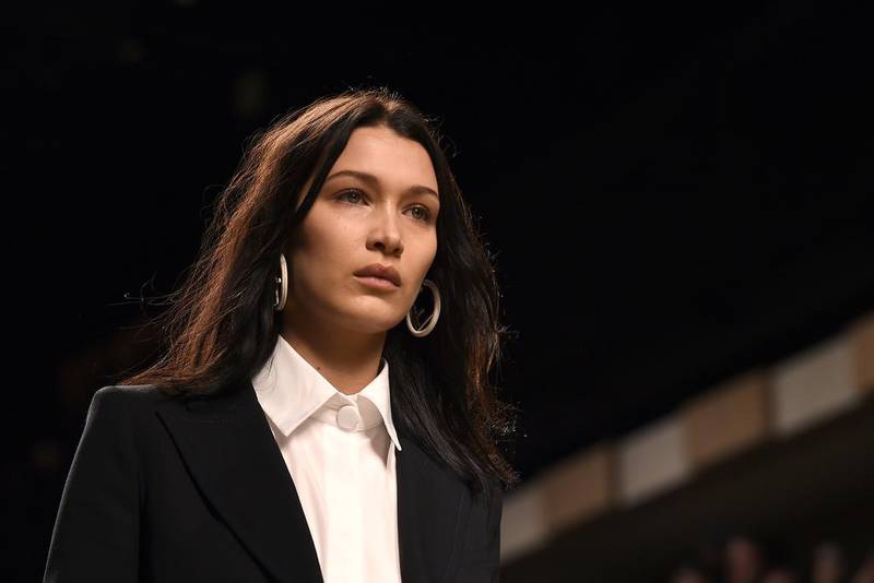 Bella Hadid walks the runway at the Fendi show during Milan Fashion Week on February 23, 2017. Jacopo Raule / Getty Images