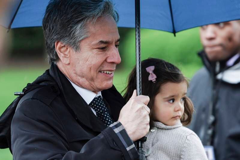 US Secretary of State Antony Blinken attends the event with his daughter. AFP