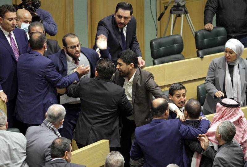 MPs had to separated during the altercation in Amman
