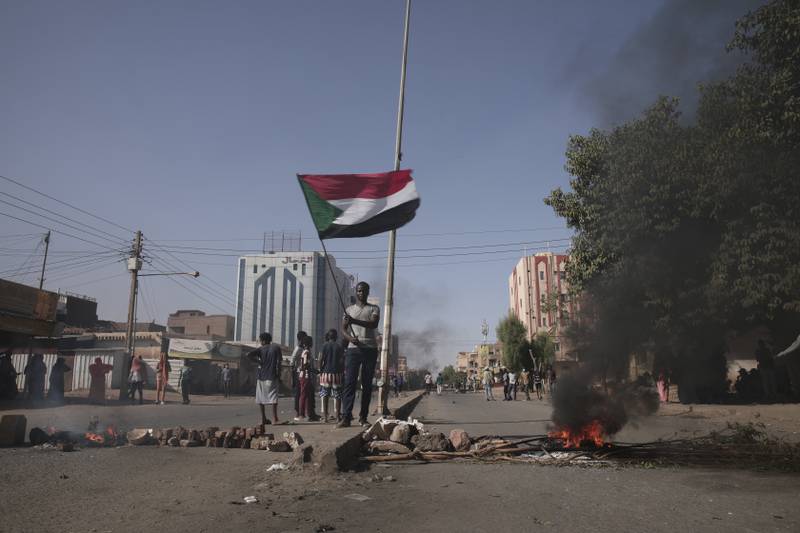 Sudanese protest in Khartoum against the military coup that ousted the government last month. AP