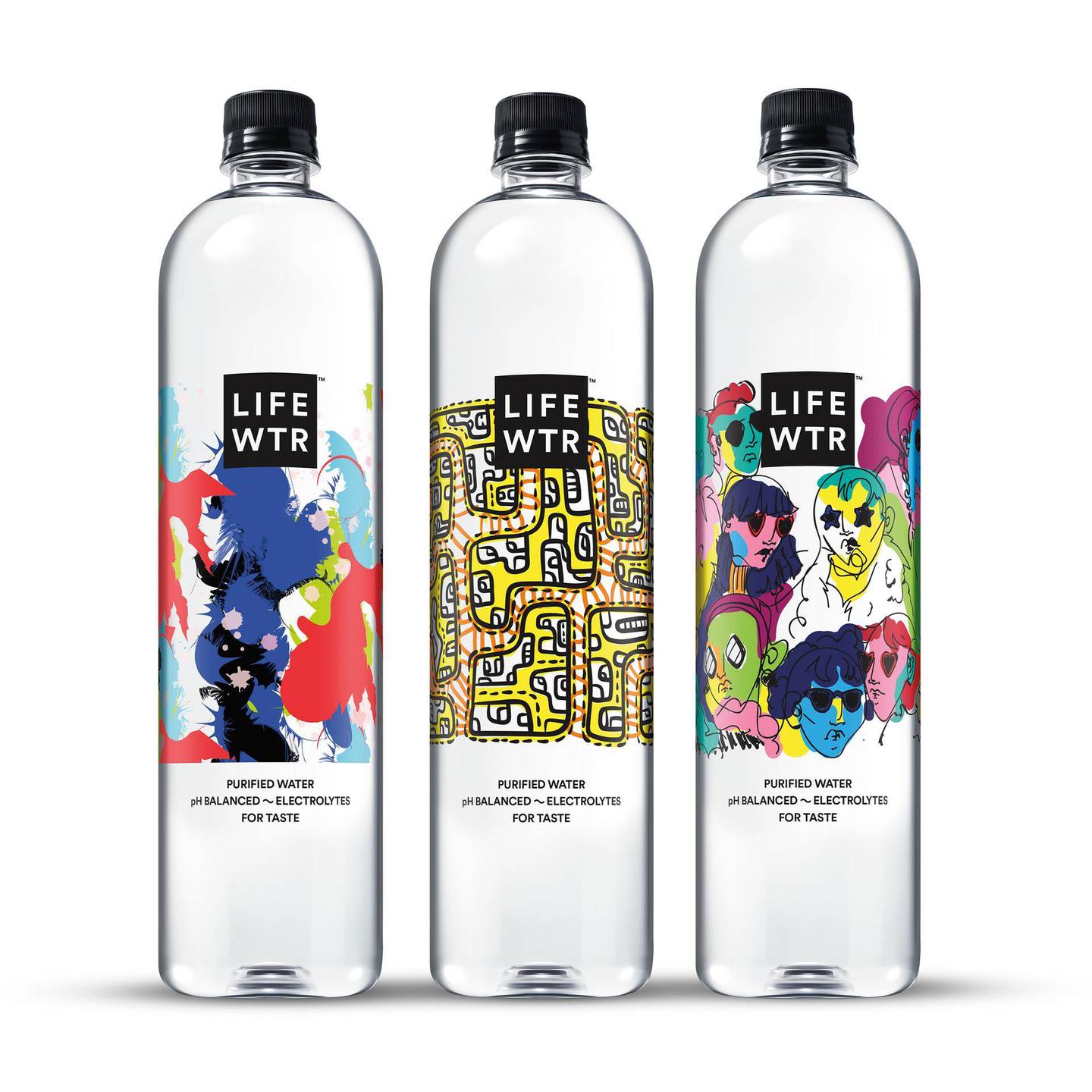 Artist-designed Lifewtr bottles. Courtesy PepsiCo