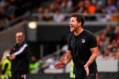 Atletico manager Diego Simeone on the touchline. AFP