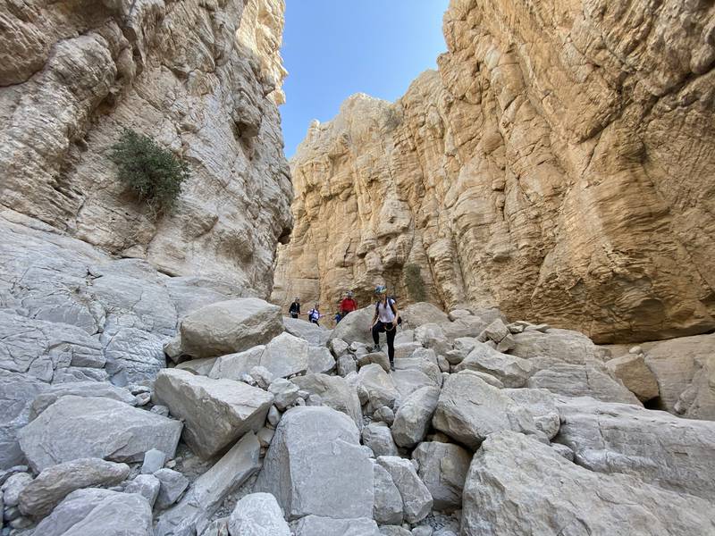 Wadi Rams is a nature-built obstacle course with steep drops and huge boulders. Photo: Fadi Hachicho