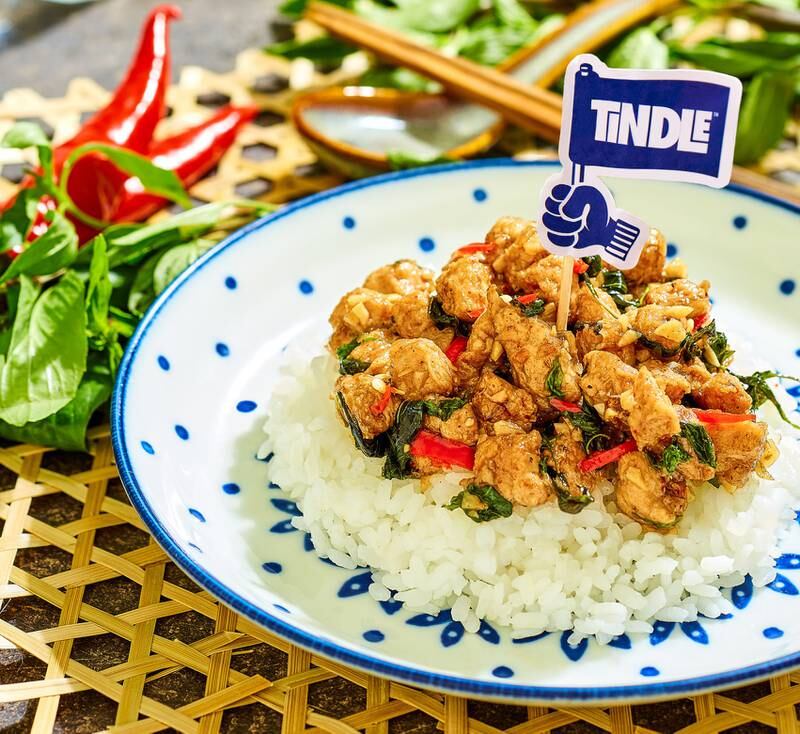 Thai basil "chicken" curry with Tindle