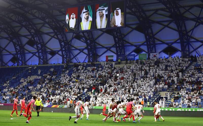 Action during the game at Al Maktoum Stadium in Dubai. Getty