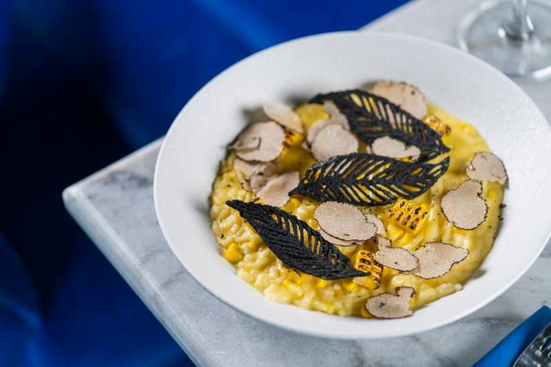 Corn and truffle risotto. Photo: 53 Dubai