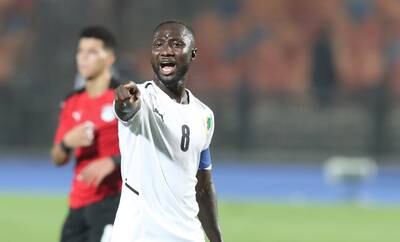 Naby Keita of Guinea reacts during the Africa Cup of Nations (AFCON) qualifying soccer match between Egypt and Guinea in Cairo, Egypt. EPA