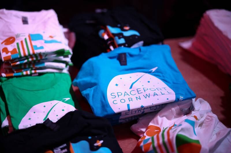 Spaceport Cornwall merchandise for sale prior. Reuters