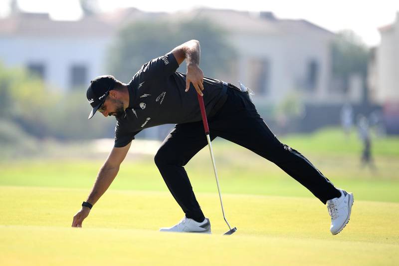 Francesco Laporta of Italy putts on the 16th green during Day Four of the Golf in Dubai Championship. Getty