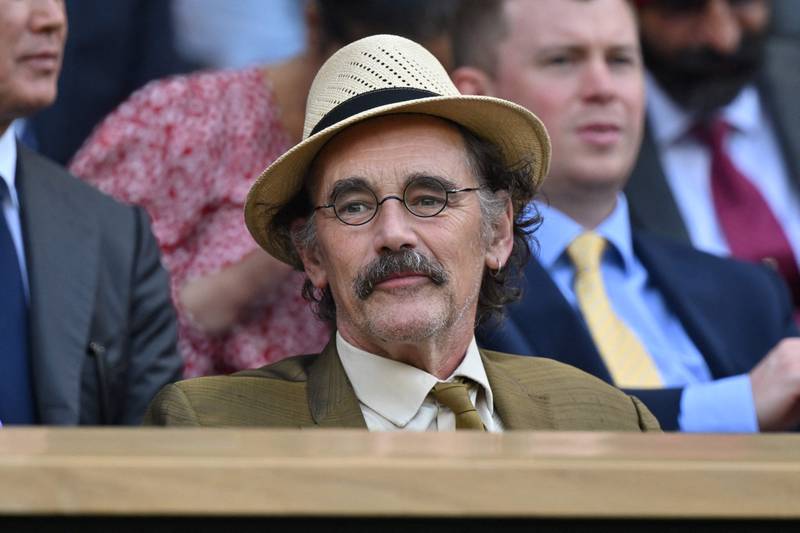 British actor Mark Rylance in the Royal Box at Centre Court, on the eighth day of Wimbledon. AFP