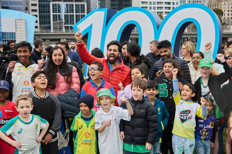 Fans show their support during the T20 World Cup Trophy Tour Launch at Crown Riverwalk in Melbourne, Australia. Getty Images