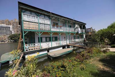 One of the houseboats moored along the Giza bank, days before its expected removal.