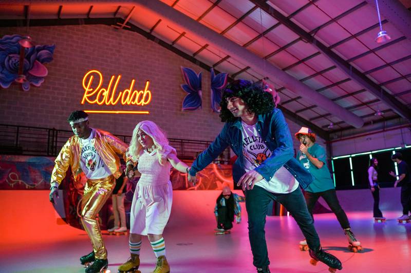 Roller disco with zombies at RollDXB.