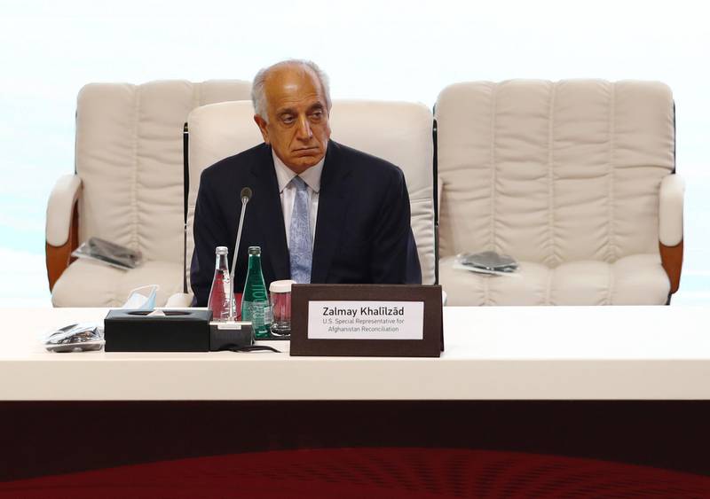Zalmay Khalilzad, the US envoy for peace in Afghanistan, awaits the opening of talks between the Afghan government and Taliban insurgents in Doha. Reuters