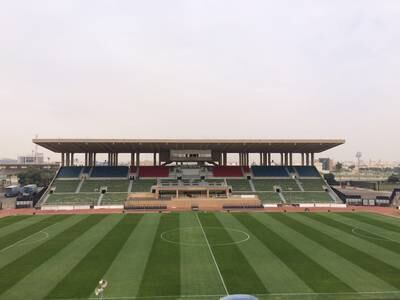 King Abdullah Sports City Stadium in Buraidah. 
Teams: Al Raed, Al Taawoun
Capacity: 25,000
Photo: King Abdullah Sports City Stadium
