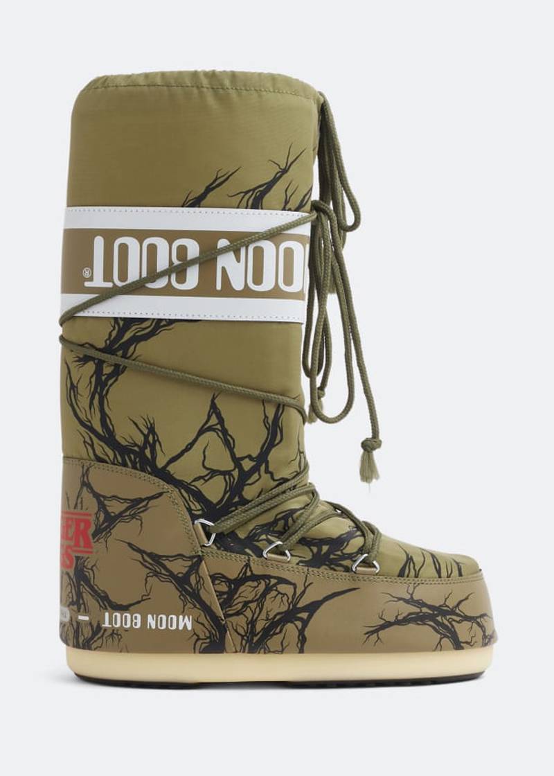 Moonboots x Stranger Things Vine boots, Dh860, Moonboots, at Level shoes. Photo: Level Shoes
