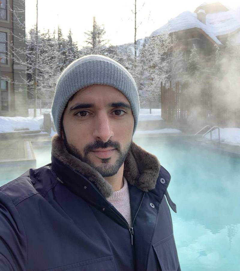 Braving the cold in Canada in January 2018. Photo: Instagram / Faz3