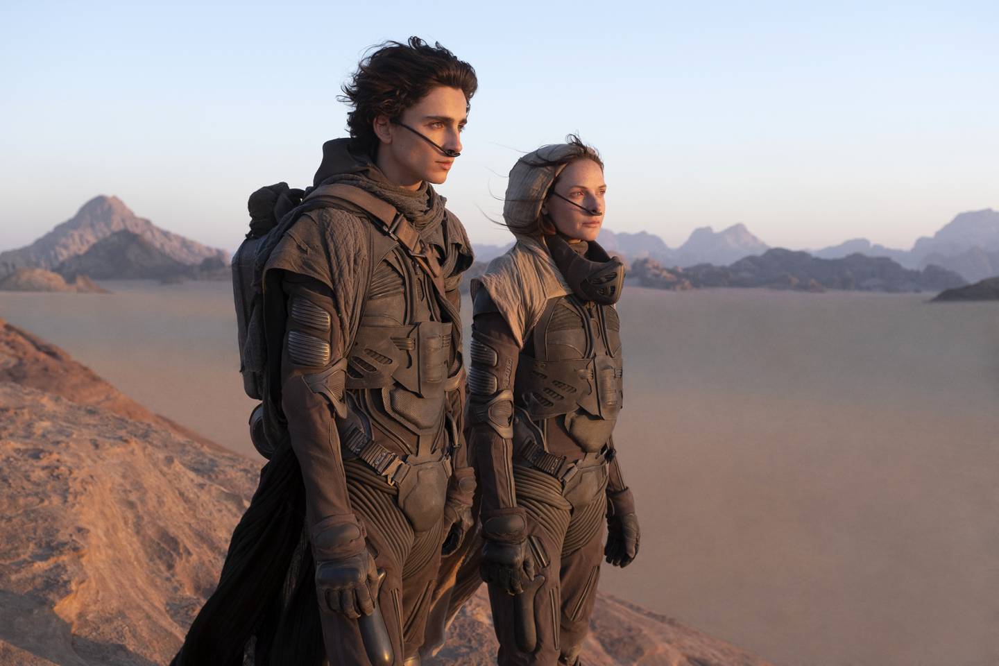 Timothee Chalamet and Rebecca Ferguson in 'Dune', which was partly filmed in Abu Dhabi. Photo: Warner Bros. Pictures 