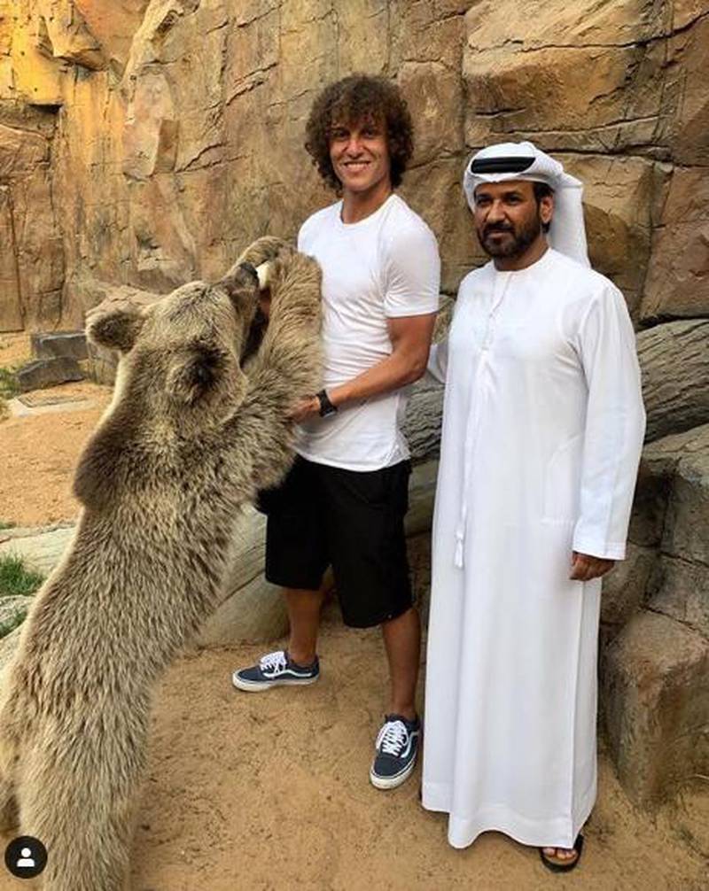 Chelsea's David Luiz was at the private zoo of Saif Belhasa in Dubai. Courtesy David Luiz / Instagram