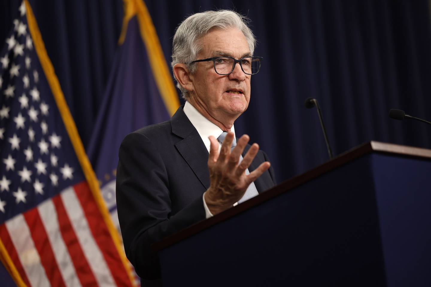 Der Vorsitzende der US-Notenbank, Jerome Powell, sagt, es sei noch zu früh, über eine Unterbrechung der Zinserhöhungen nachzudenken.  AFP