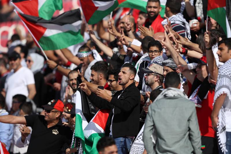 Fans of Palestine show their support. Getty Images