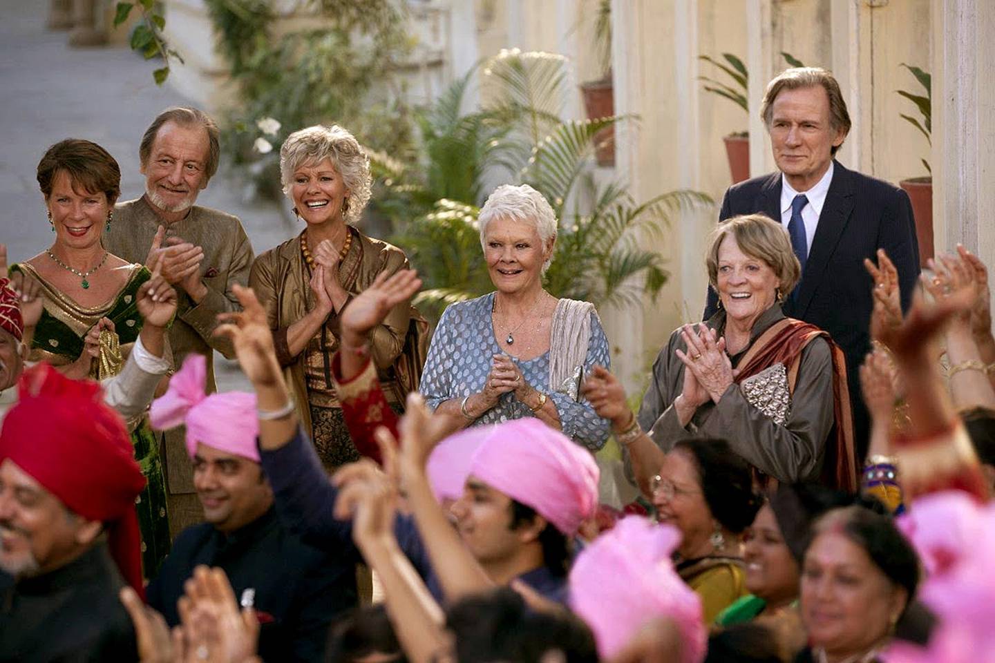 some of the British cast members in the Second Best Exotic Marigold Hotel, releasing 2015.CREDIT: Courtesy Blueprint Pictures *** Local Caption ***  al30de-holly-Marigold-p2.jpg