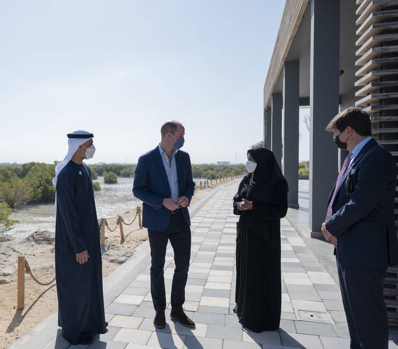 Sheikh Khaled bin Mohamed with Prince William. Photo: Abu Dhabi Media Office