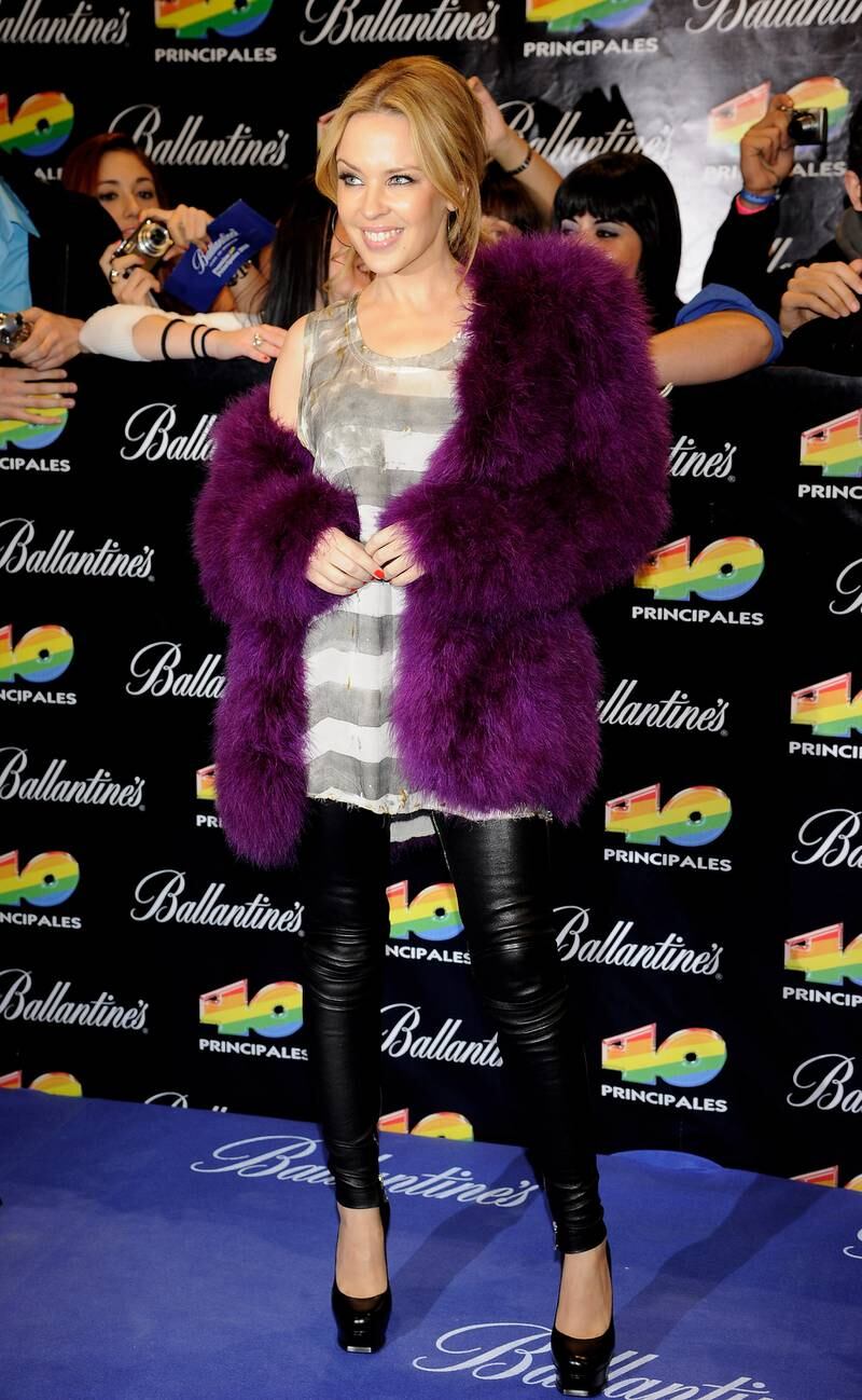 Kylie Minogue, in Balmain, attends the 40 Principales Awards at the Palacio de los Deportes on December 10, 2010 in Madrid, Spain.