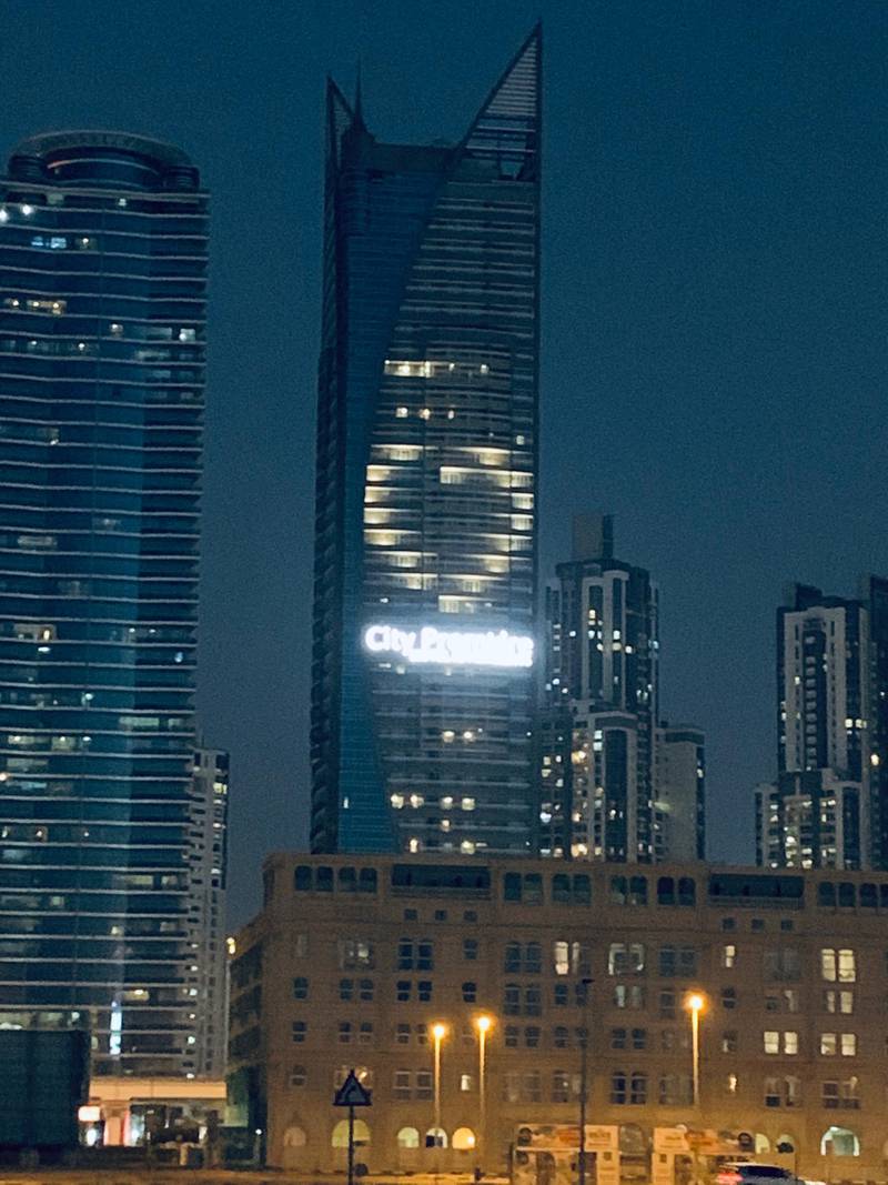 City Premiere lights up in Dubai with the shape of a heart.