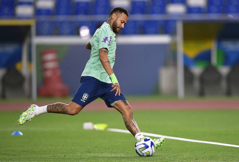 Brazil's Neymar, who has yet to play for his new Saudi Pro League side Al Hilal, during training. AFP